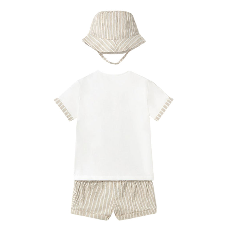 Beige Root 3 Piece Shorts Set