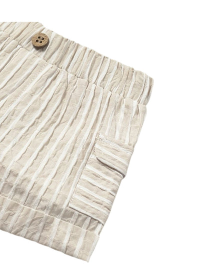 Beige Root 3 Piece Shorts Set