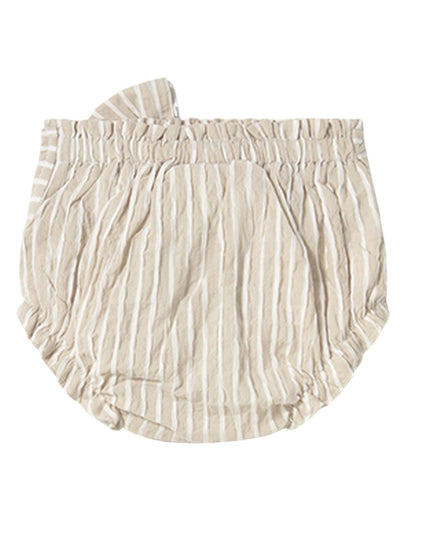 Beige Stripe Root Shorts 3 Piece Set