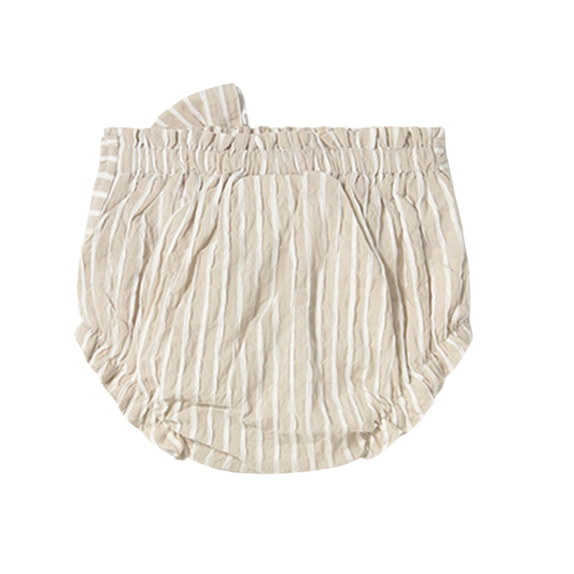 Beige Stripe Root Shorts 3 Piece Set