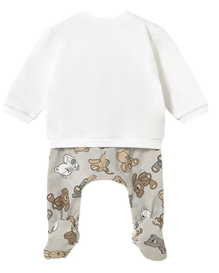 Beige 2 Piece Babygrow With Teddy Bears