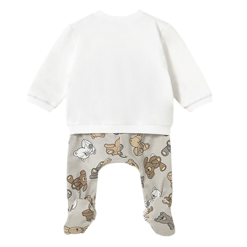 Beige 2 Piece Babygrow With Teddy Bears