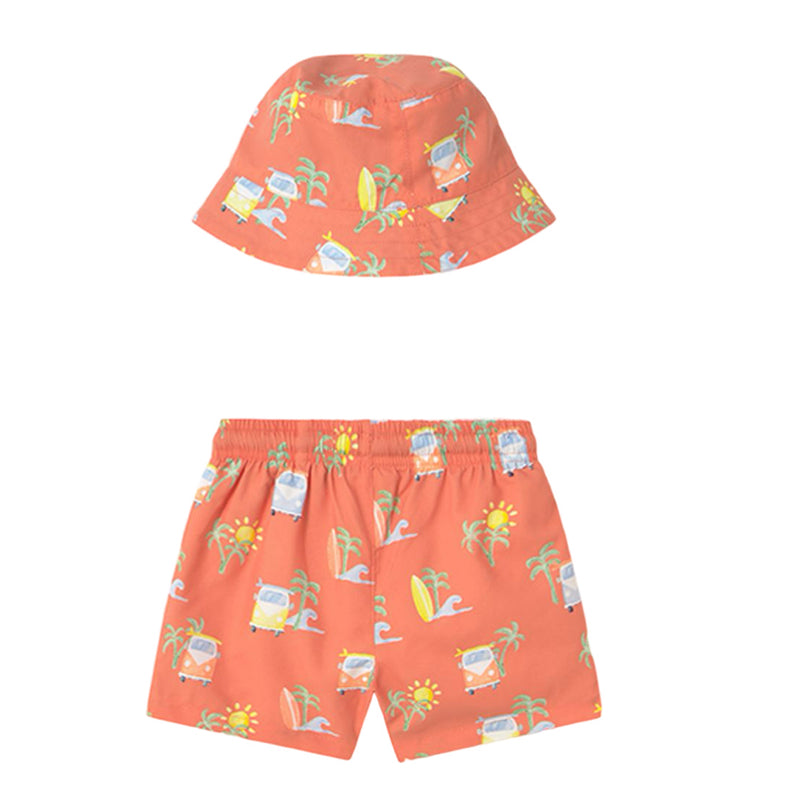 Coral Summer Roadtrip Swimsuit Set