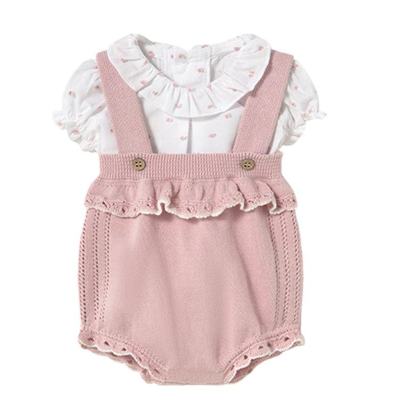 Newborn Knit Sakura Romper Set