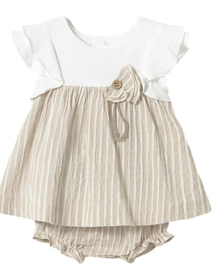 Newborn Color-Block Root Dress with Bloomers