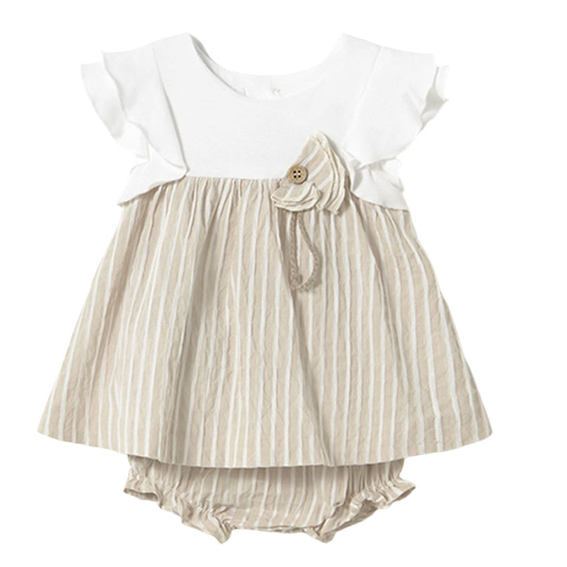 Newborn Color-Block Root Dress with Bloomers