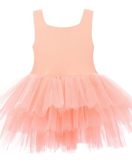 Orange Coral Solid Tutu Dress