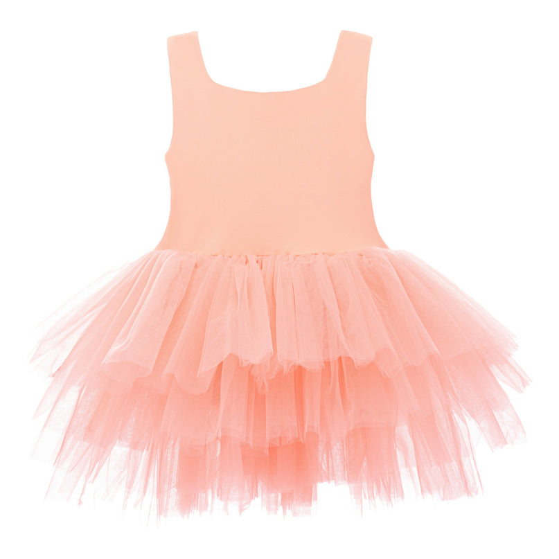 Orange Coral Solid Tutu Dress