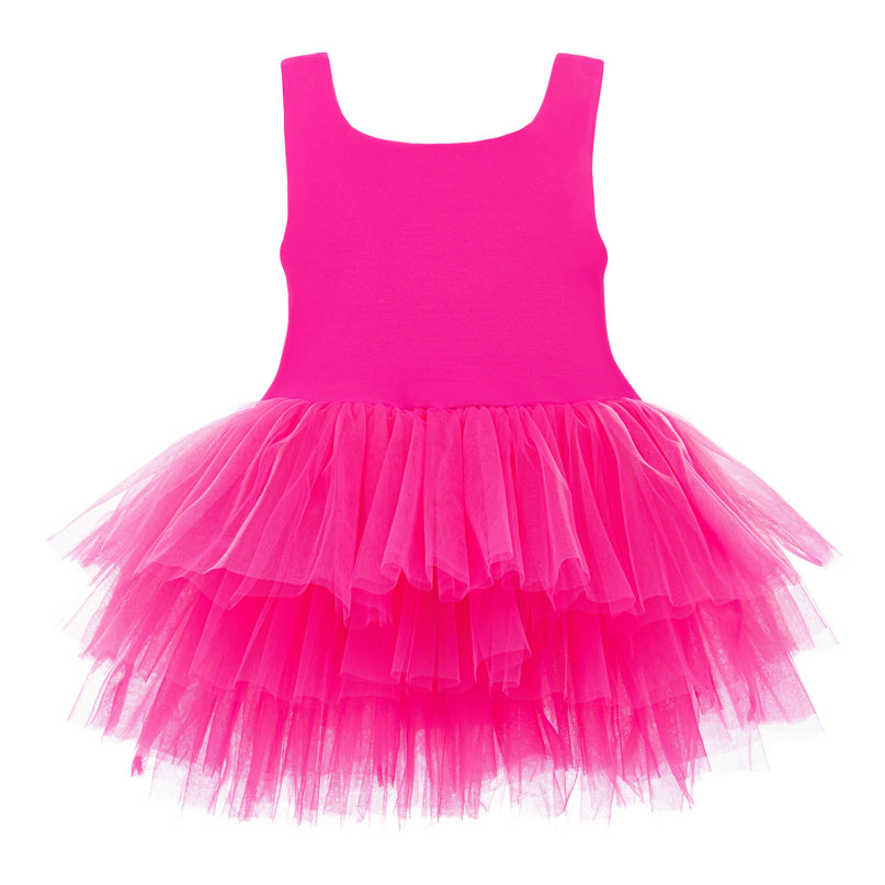 Pink Rouge Solid Tutu Dress