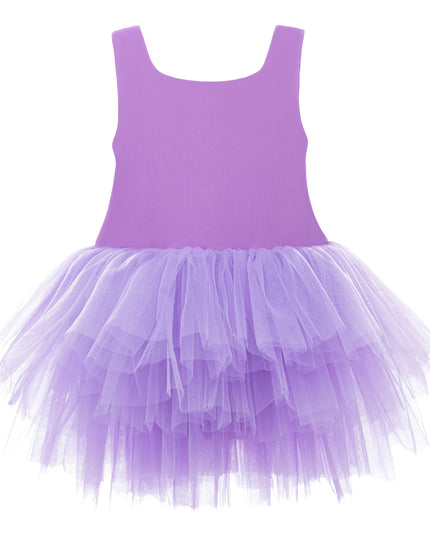 Purple Iris Solid Tutu Dress