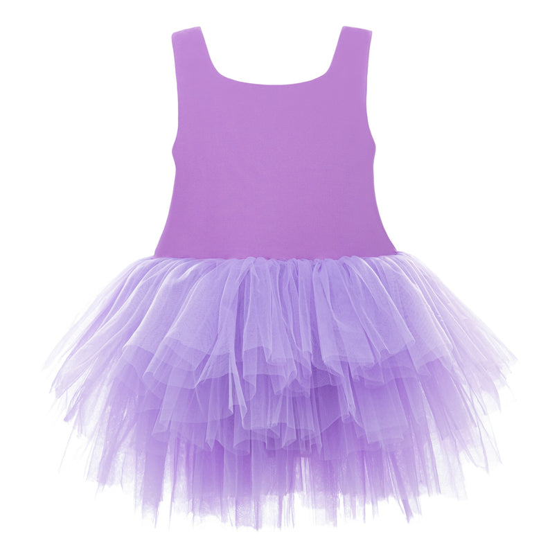 Purple Iris Solid Tutu Dress