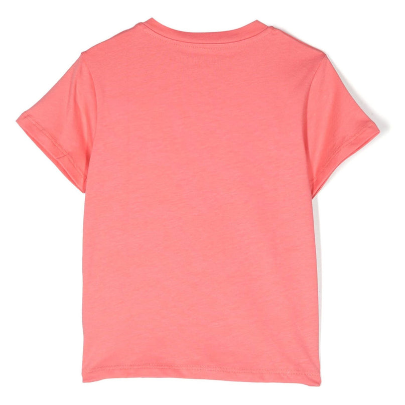 PALM ANGELS-PGXB001S23JER0012601-CURVED LOGO T-SHIRT CORAL WHITE