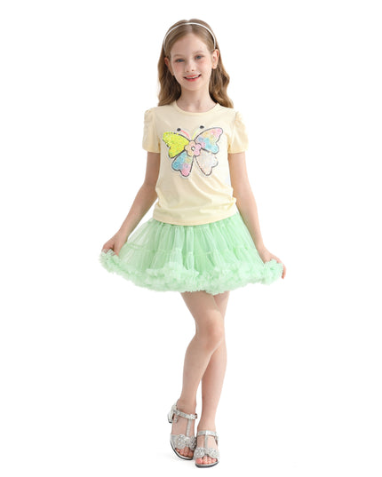 Green Pastel Bow Tulle Skirt