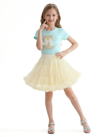 Yellow Pastel Bow Tulle Skirt