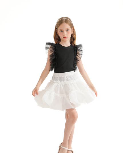 Black Tulle Frill T-Shirt