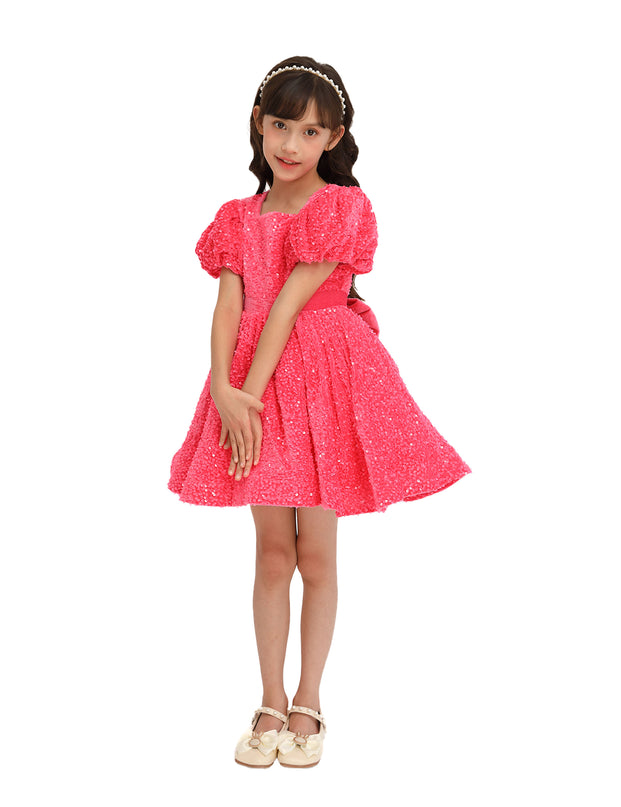 Fuschia Sequin Ribbon Paraiso Dress