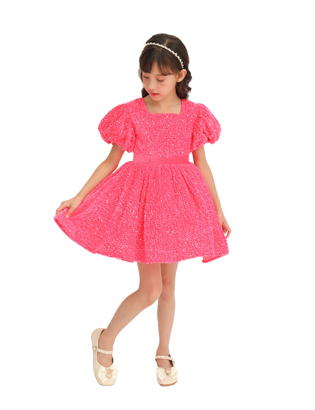 Fuschia Sequin Ribbon Paraiso Dress