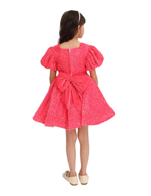 Fuschia Sequin Ribbon Paraiso Dress