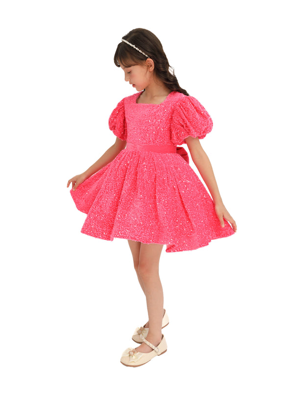 Fuschia Sequin Ribbon Paraiso Dress