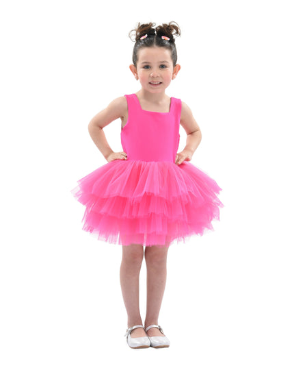 Pink Rouge Solid Tutu Dress