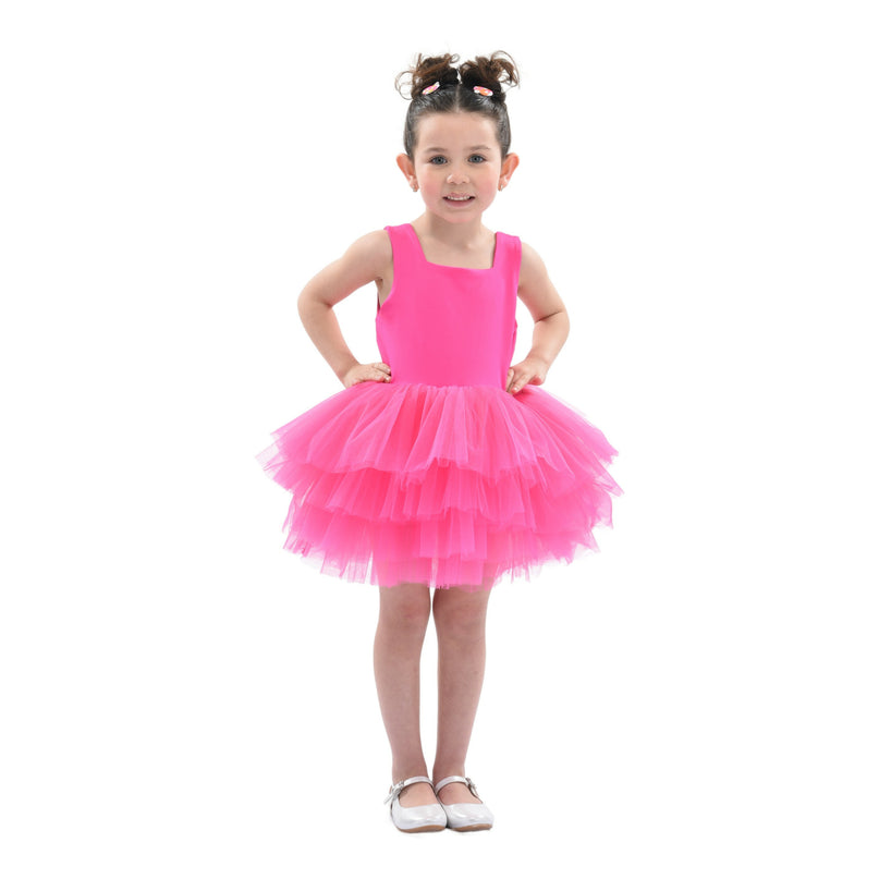 Pink Rouge Solid Tutu Dress