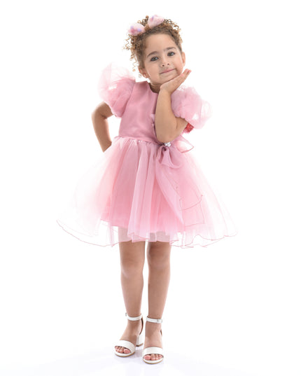 Pink Raspberry Bow Organza Dress