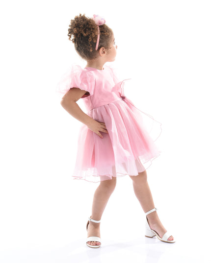 Pink Raspberry Bow Organza Dress