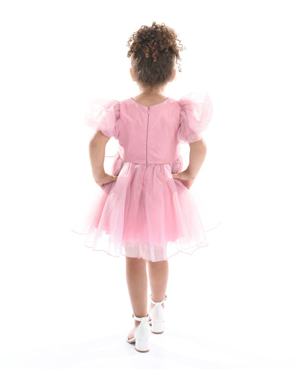 Pink Raspberry Bow Organza Dress