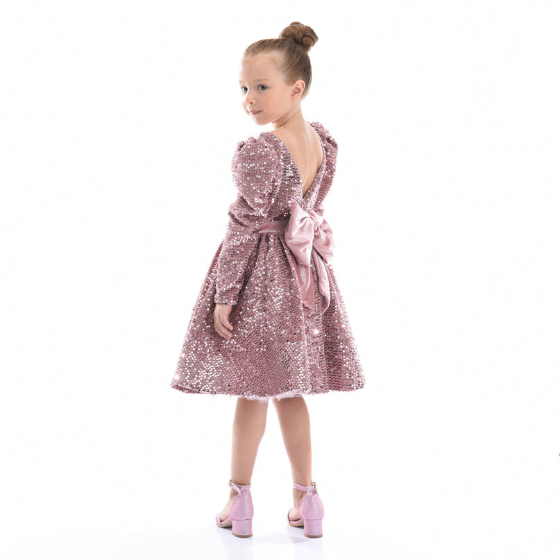 Pink Merribrook Sequin Bow Dress