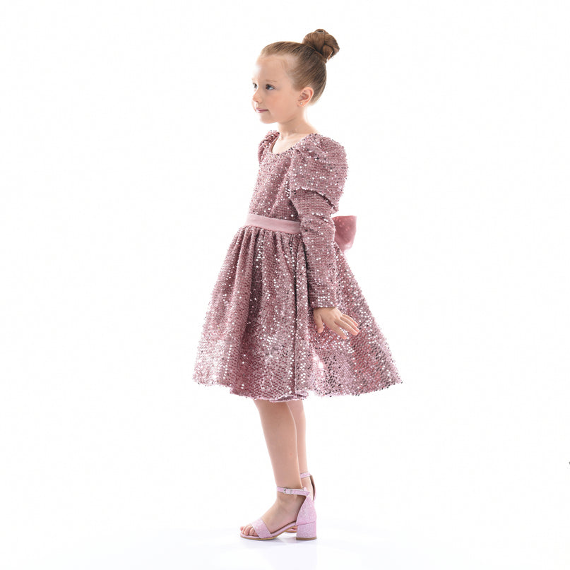 Pink Merribrook Sequin Bow Dress