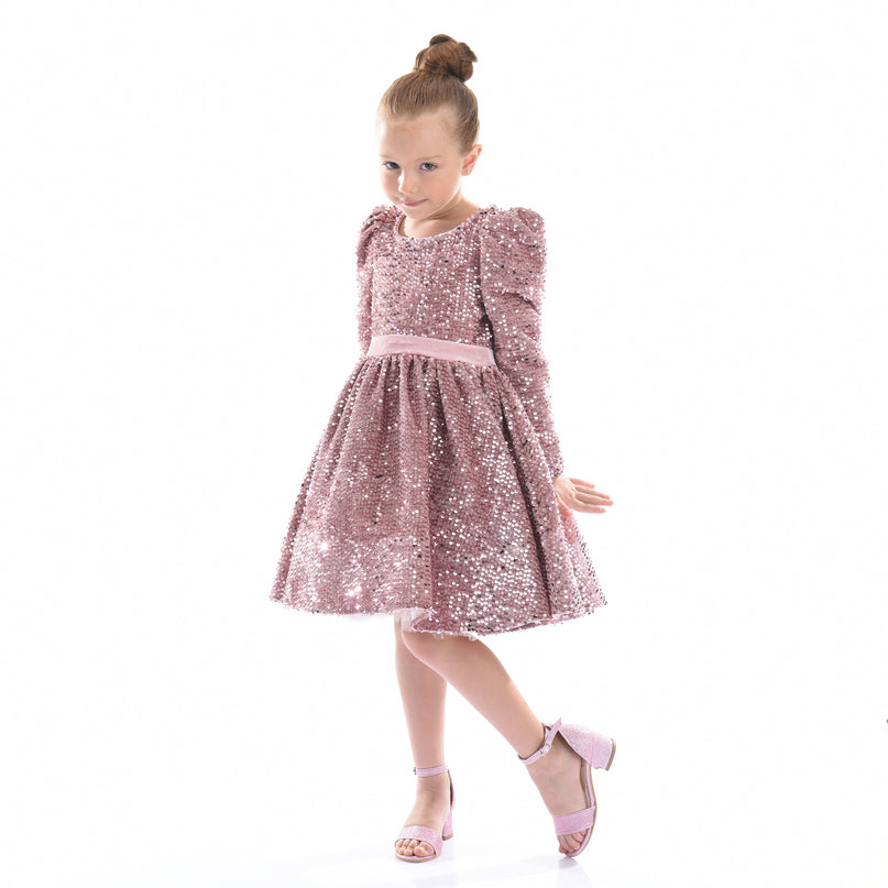 Pink Merribrook Sequin Bow Dress