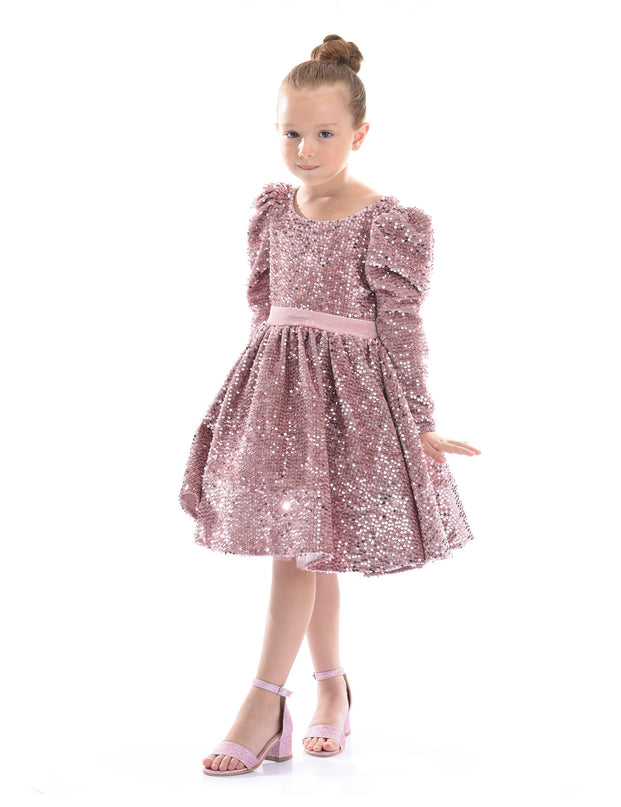 Pink Merribrook Sequin Bow Dress