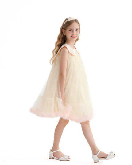 Champagne Caledonia Pleated Dress