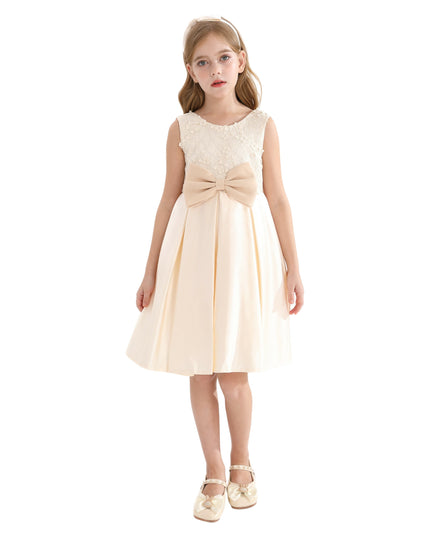 Champagne Hampton Double Bow Dress