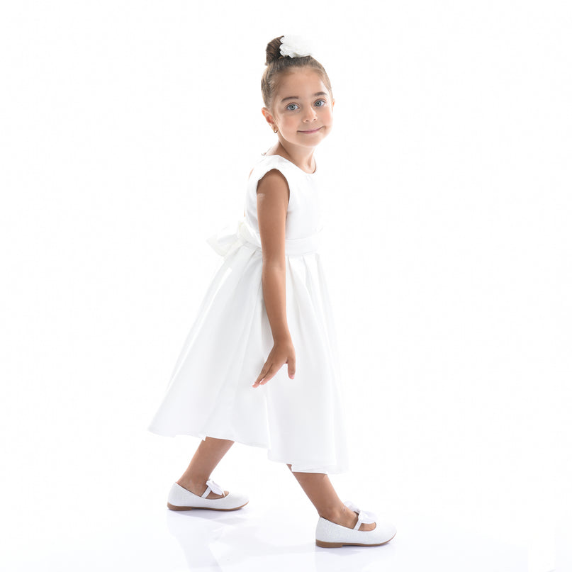 White Adeline Satin Dress