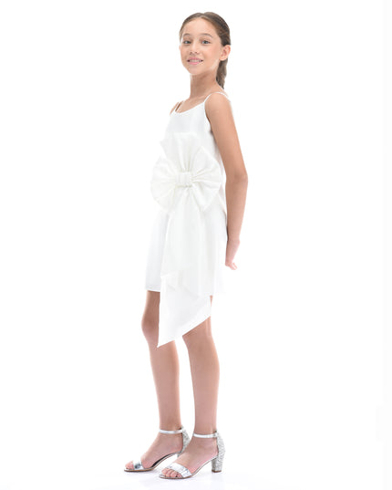 White Bow Livonia Dress