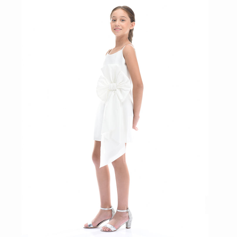 White Bow Livonia Dress