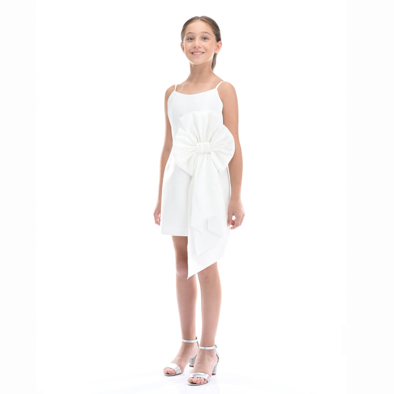 White Bow Livonia Dress