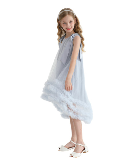 Blue Violeta Sleeveless Ruffle Overlay Dress