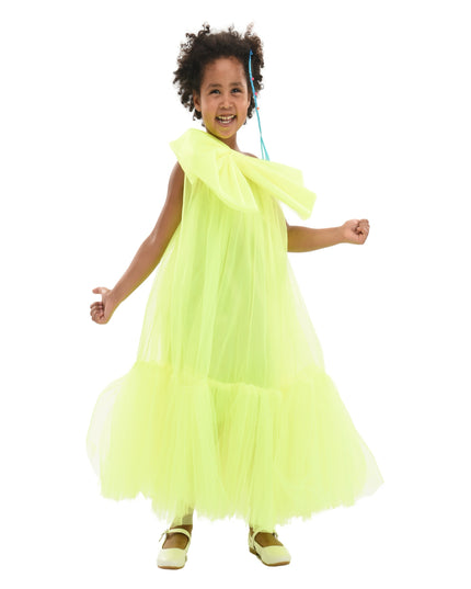 Green Maggi Neon Bow Tulle Dress