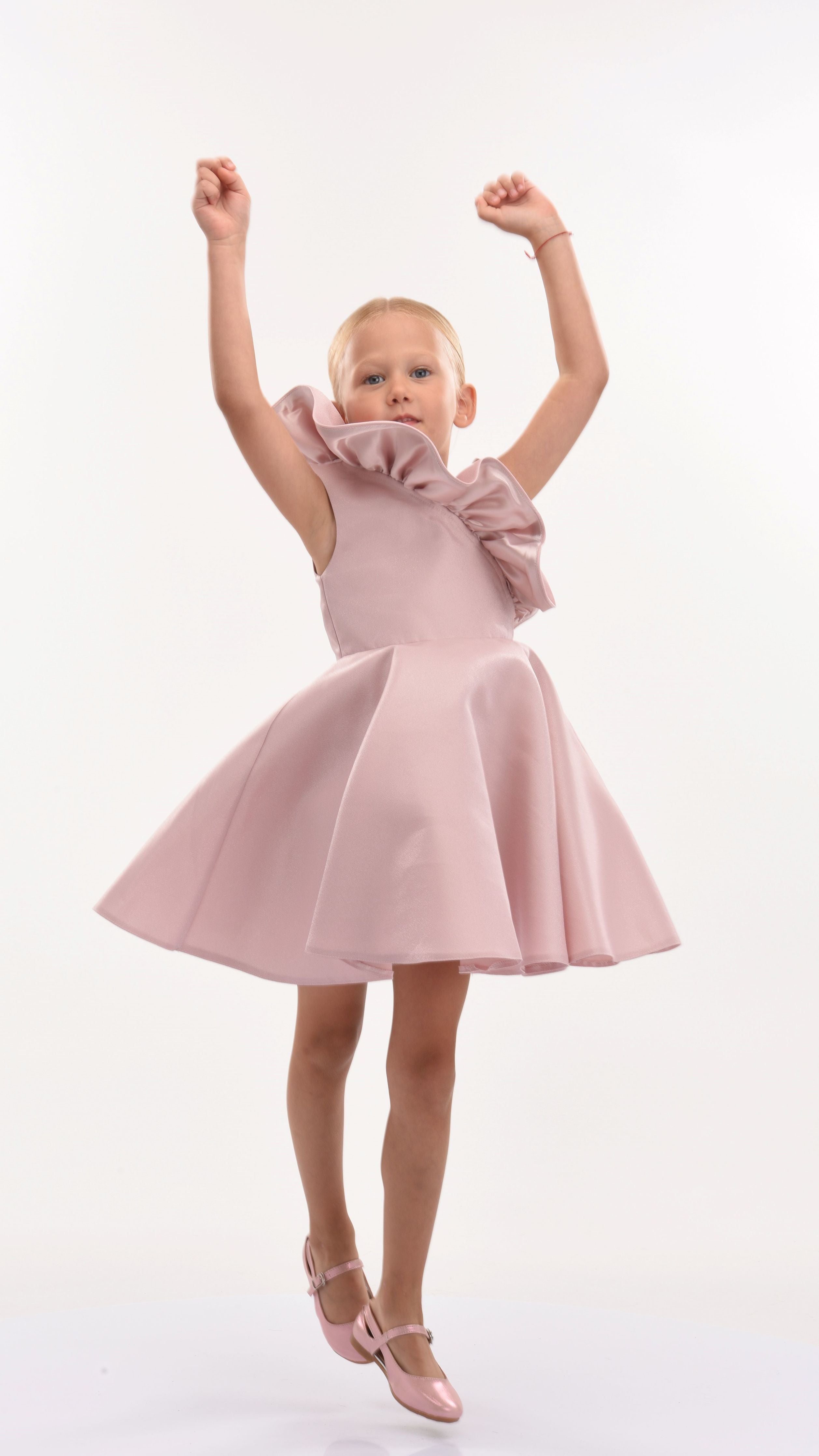 Pink Blush Riviera Off Shoulder Ruffle Dress - kids atelier