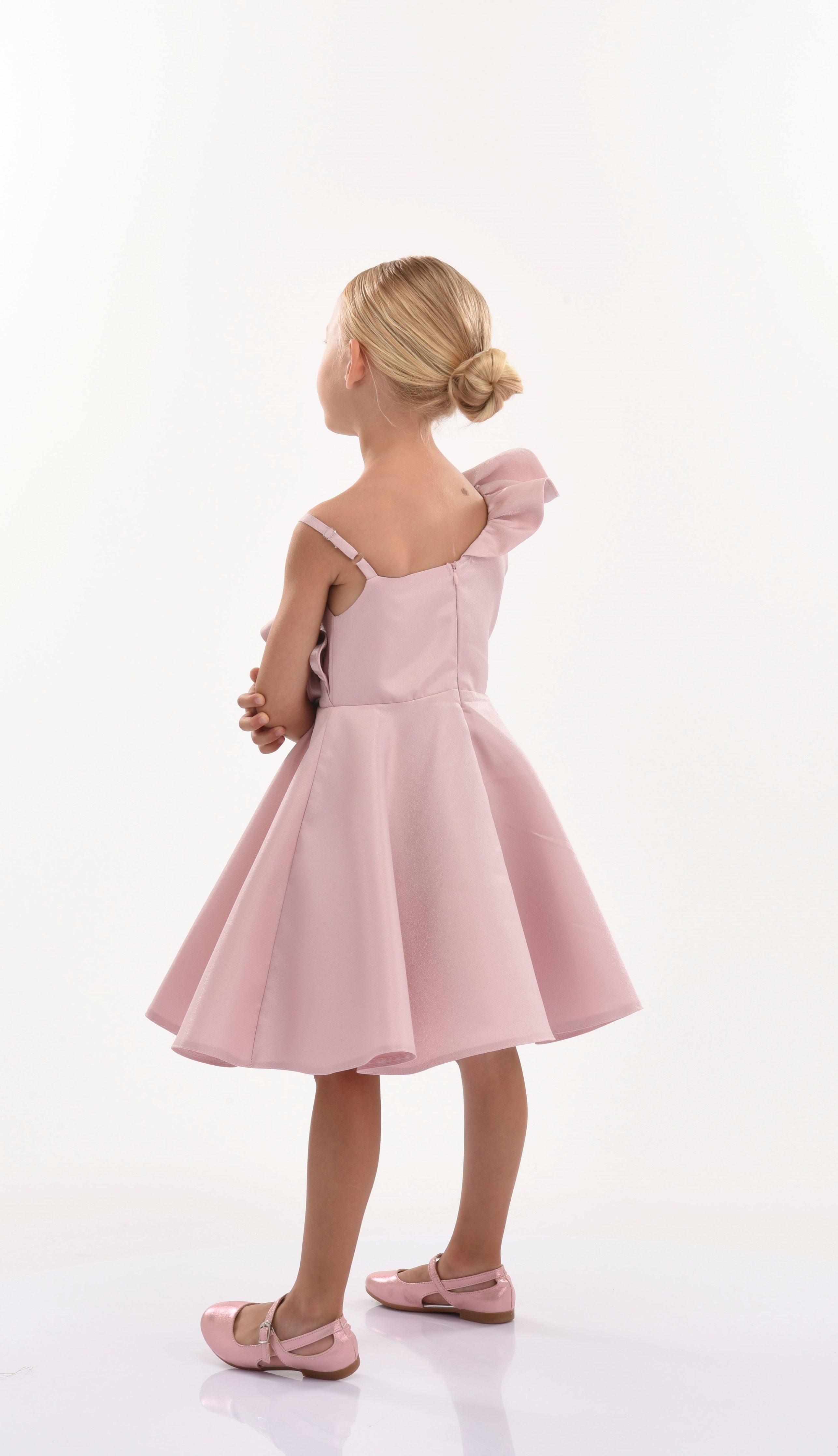 Pink Blush Riviera Off Shoulder Ruffle Dress - kids atelier