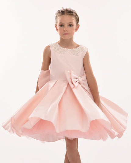 Pink Melinda Pearl Double Bow Dress