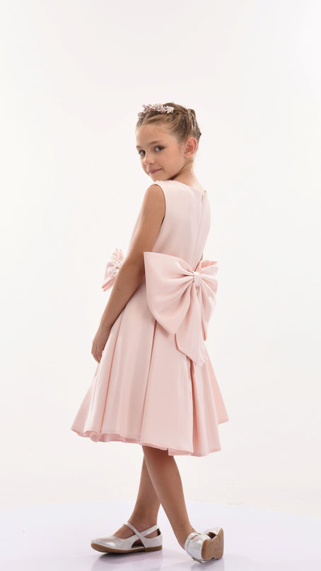 Pink Melinda Pearl Double Bow Dress