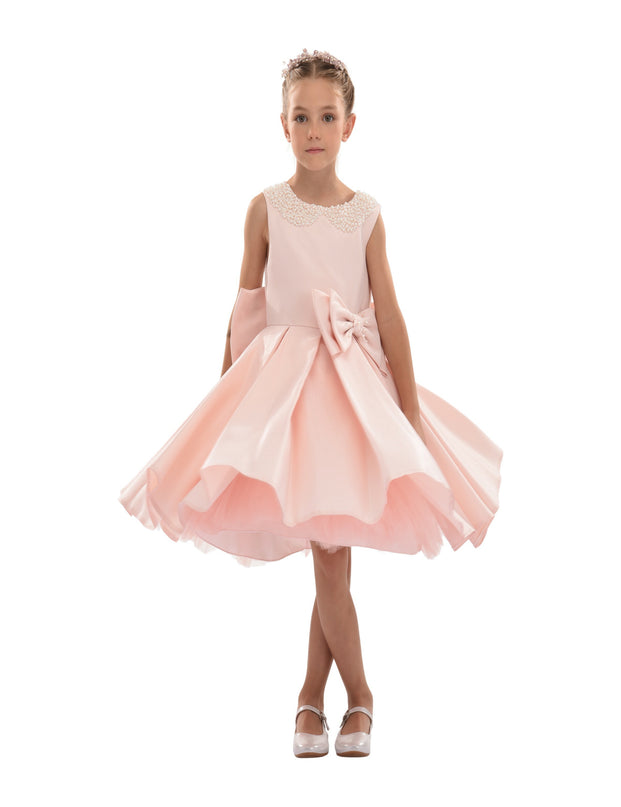 Pink Melinda Pearl Double Bow Dress