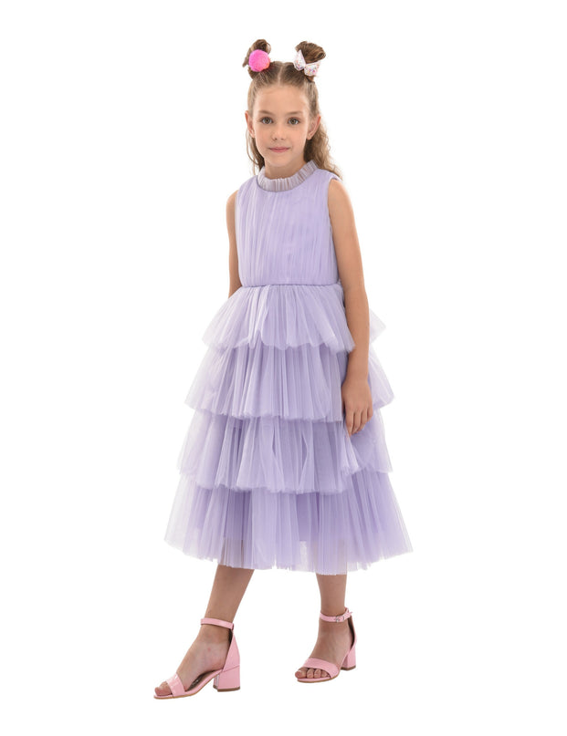 Purple Farvue Tiered Tulle Dress