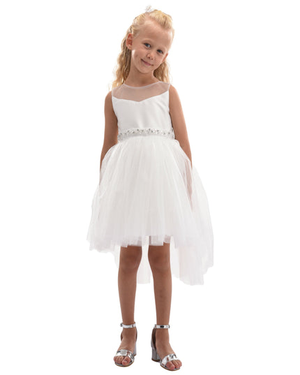 White Sabrina Glitter Tulle Dress