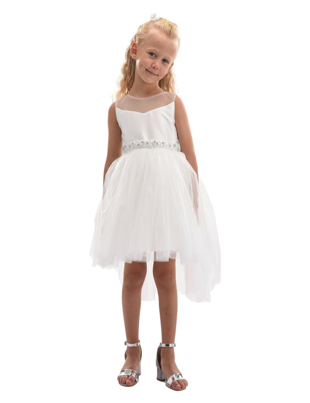 White Sabrina Glitter Tulle Dress