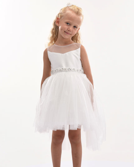 White Sabrina Glitter Tulle Dress