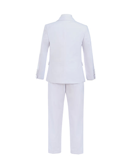 White Peak Lapel Trim Wool Suit